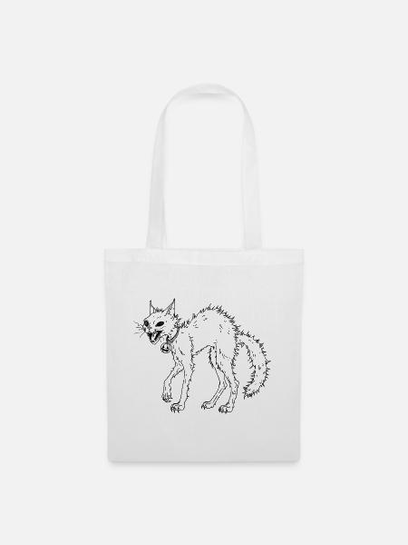 Yoru Neko – Schwarz - Stoffbeutel - Weiß