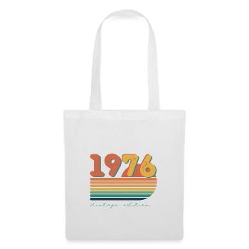 1976 Vintage-Edition – Retro-Streifen - Stoffbeutel - Weiß - Vorne