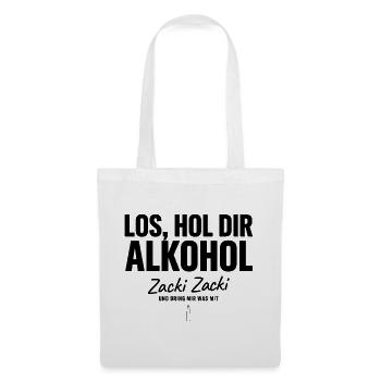 Saufen Alkohol Party Lustiger Spruch - Stoffbeutel - Weiß - Vorne