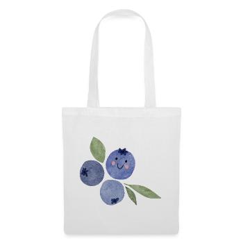 Blaubeeren Aquarell Trio mit Gesicht - Stoffbeutel - Weiß - Vorne