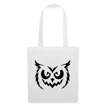 Halloween Eule – Spooky Owl Face - Stoffbeutel - Weiß - Vorne