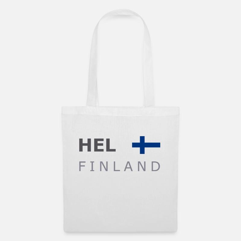 HEL FINLAND dark-lettered 400 dpi - Stoffbeutel - Weiß