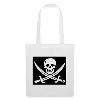 Crâne et épées Pirate Emblem - Sac en tissu - blanc - Devant