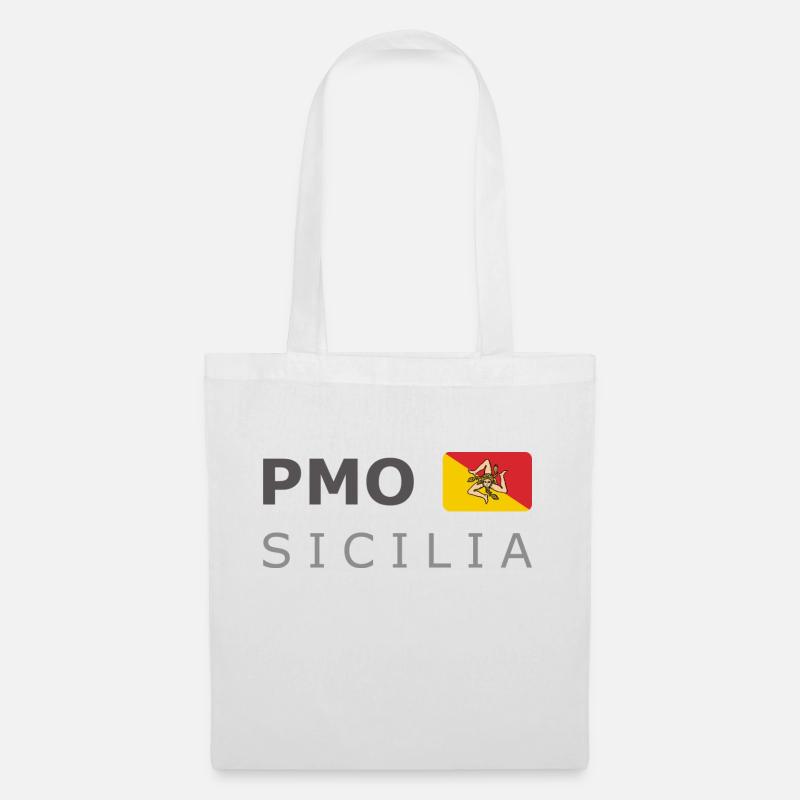 PMO SICILIA dark-lettered 400 dpi - Stoffbeutel - Weiß