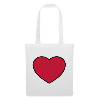 Cœur - Sac en tissu - blanc - Devant