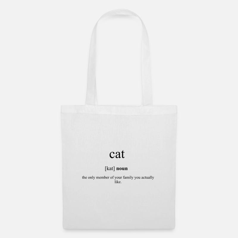 Cat (Katze) Definition Dictionary - Tote Bag - white