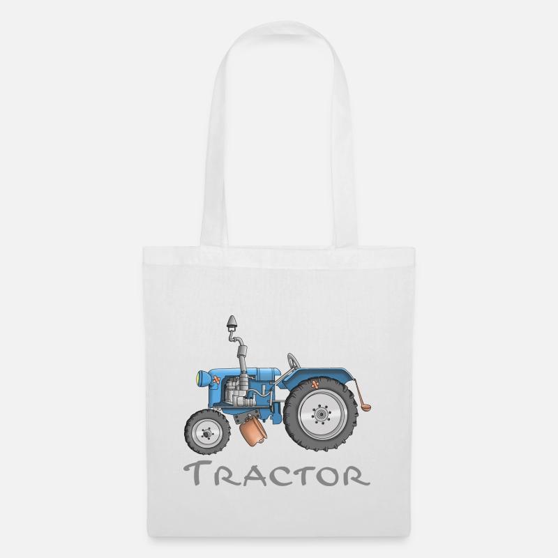 Lustiger Traktor Comic Cartoon Kinder - Stoffbeutel - Weiß