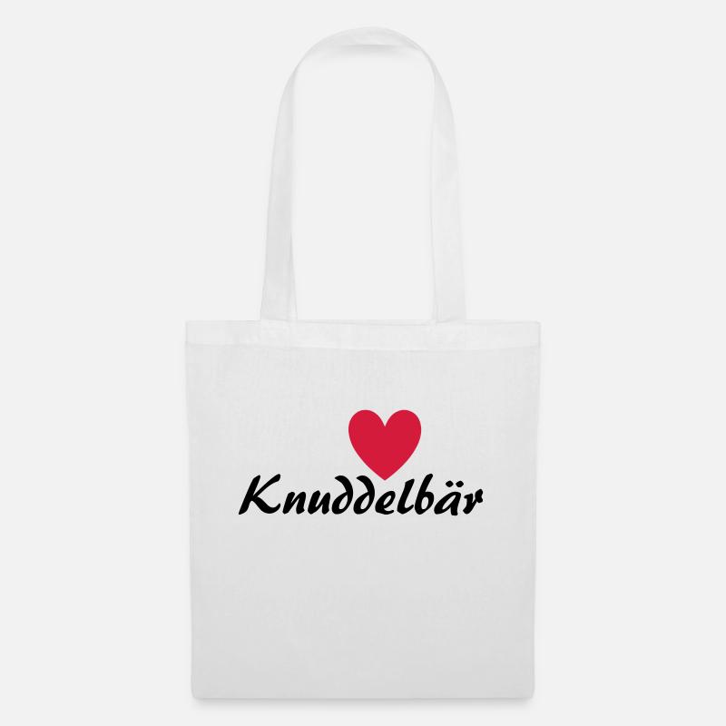Knuddelbär mit Herz - Stoffbeutel - Weiß