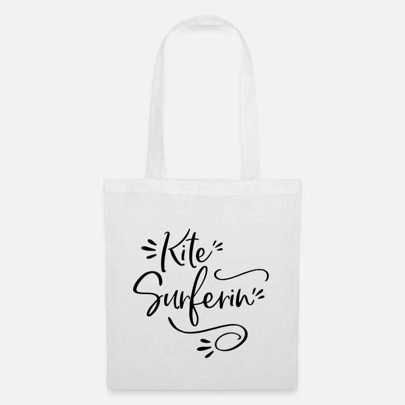 Kitesurferin Kite surfen Geschenk - Stoffbeutel - Weiß