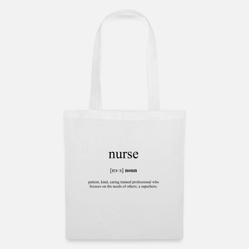 Nurse (Krankenschwester) Definition Dictionary - Stoffbeutel - Weiß
