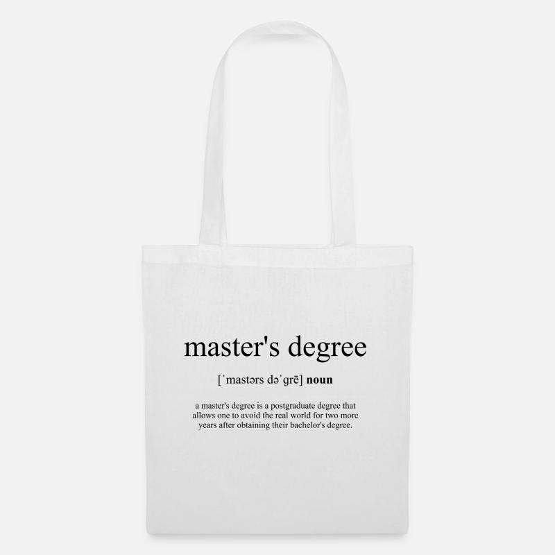 Master's Degree (Magistergrad) Definition Dictiona - Stoffbeutel - Weiß