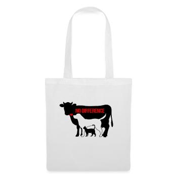 Animaux vache chien chat AUCUN DIFFÉRENCE cadeau végétalien - Sac en tissu - blanc - Devant