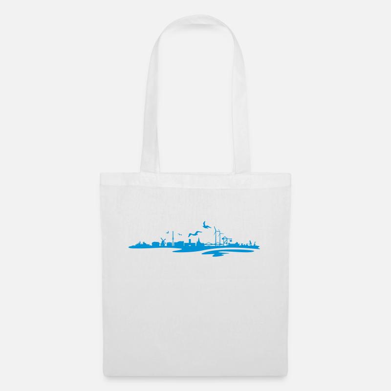Skyline - Küste Wilhelmshaven - Stoffbeutel - Weiß