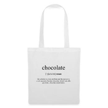 Dictionnaire de définition du chocolat - Sac en tissu - blanc - Devant
