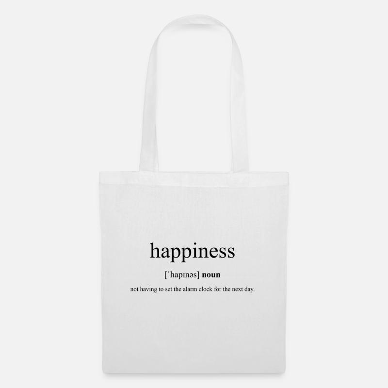Happiness (Glück) Definition Dictionary - Stoffbeutel - Weiß