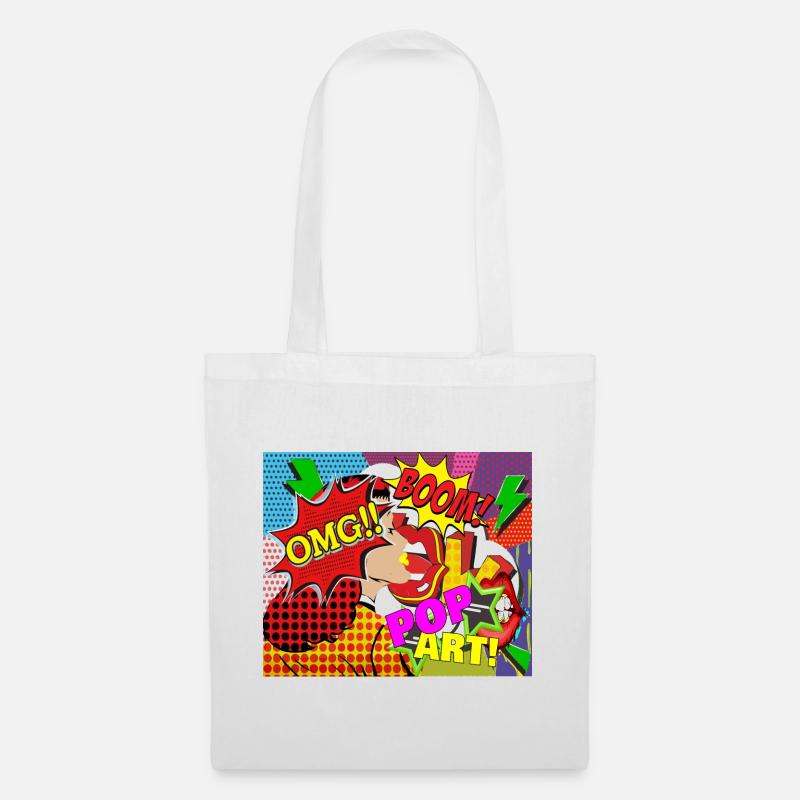Pop Art - Stoffbeutel - Weiß