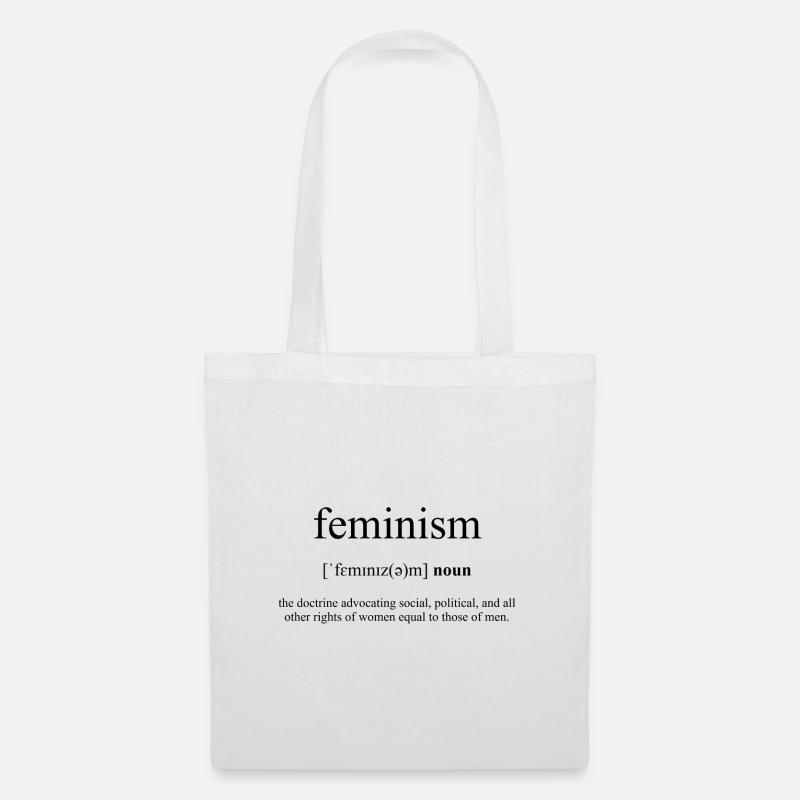 Feminism (Feminismus) Definition Dictionary - Stoffbeutel - Weiß