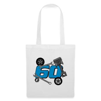 60e anniversaire, tournevis ./+ - Sac en tissu - blanc - Devant