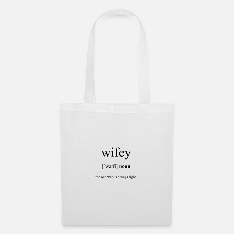 Wifey (Ehefrau) Definition Dictionary - Stoffbeutel - Weiß