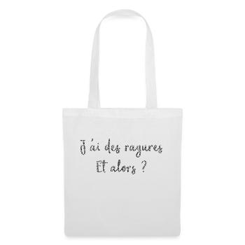 J ai des rayures et alors ? Collection Zen & Zèbre - Sac en tissu - blanc - Devant