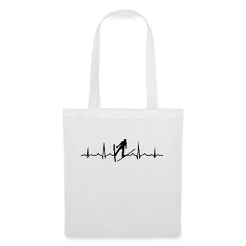 Ski Jumping Heartbeat Winter Sports Ski Jumper Skis Ski - Tote Bag - white - Front