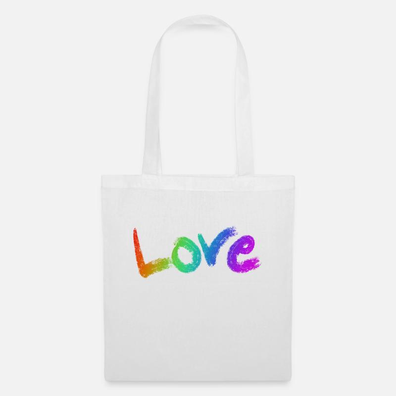 Love Text Rainbow - Tote Bag - white
