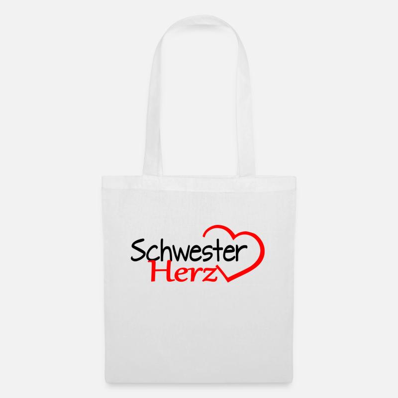 Schwester Herz - Stoffbeutel - Weiß