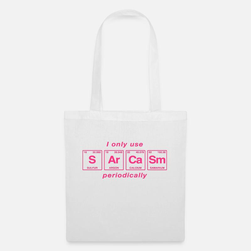 Funny saying: SARCASM - Perdiode System - Tote Bag - white