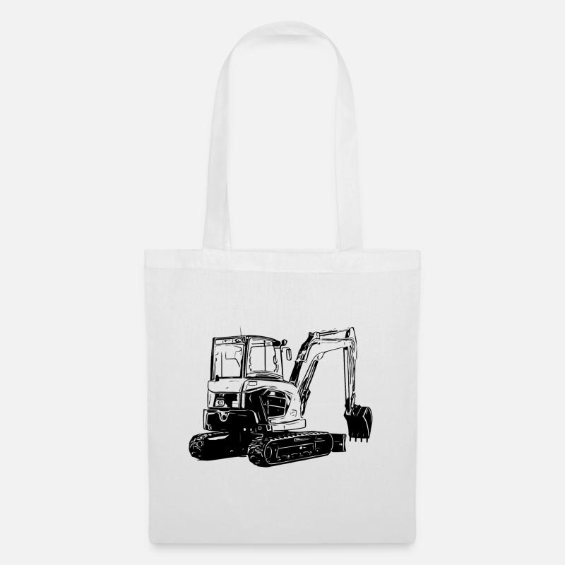 Kleiner Bagger - Stoffbeutel - Weiß