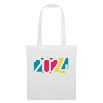 2024 happy new year Jahreszahl Datum Zahl Anno - Stoffbeutel - Weiß - Vorne