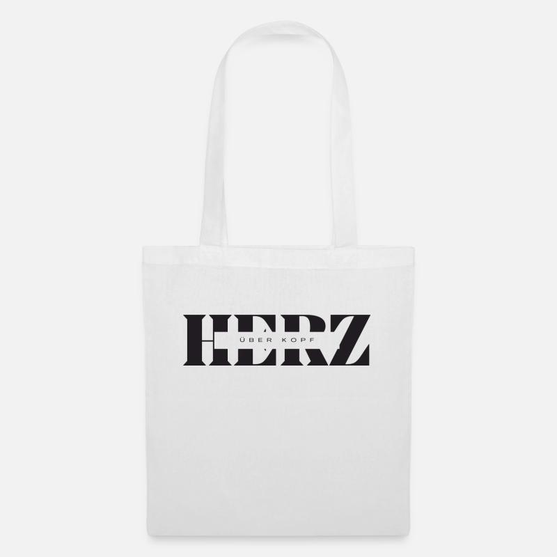 HERZ über Kopf - Stoffbeutel - Weiß