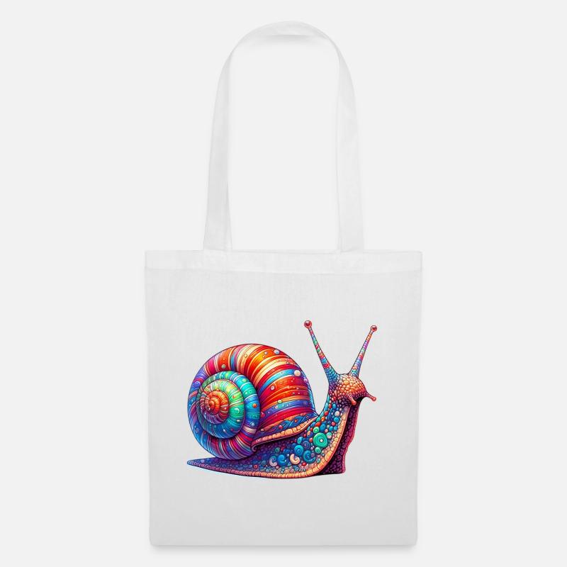 Schnecke - Stoffbeutel - Weiß