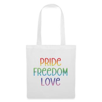 LGBT Pride Month - Peace. Freedom. Love. - Tote Bag - white - Front