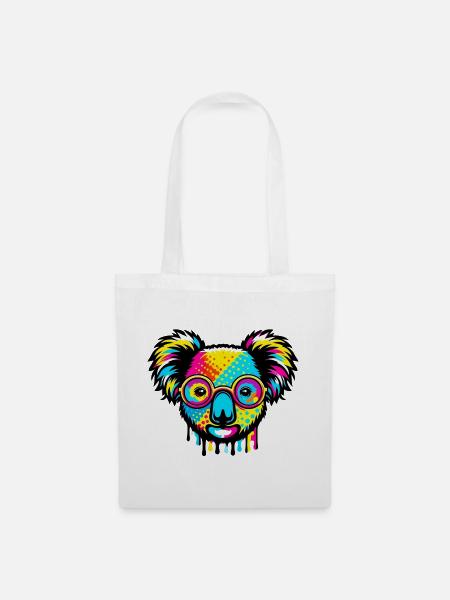Koala mit Brille - Stoffbeutel - Weiß