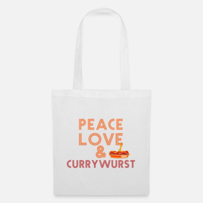 Peace, Love & Currywurst - Stoffbeutel - Weiß