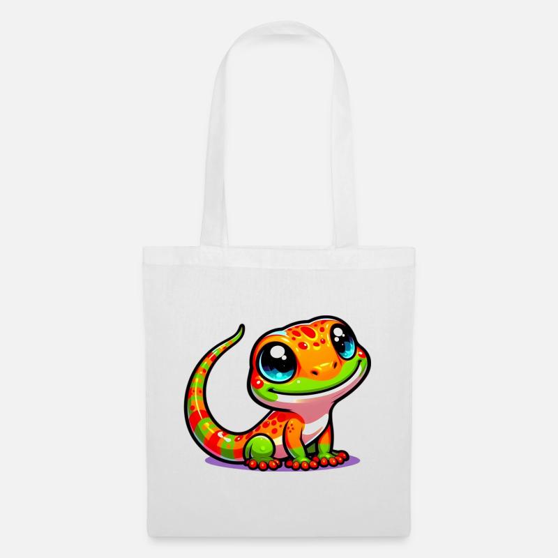 Gecko - Stoffbeutel - Weiß