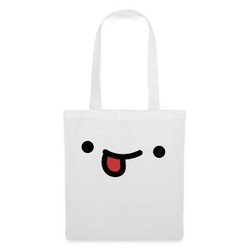 Un joli visage kawaii tire la langue - Sac en tissu - blanc - Devant
