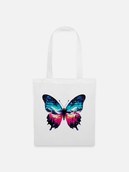 Schmetterling - Stoffbeutel - Weiß