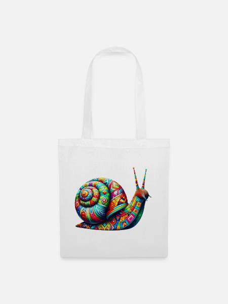 Schnecke - Stoffbeutel - Weiß