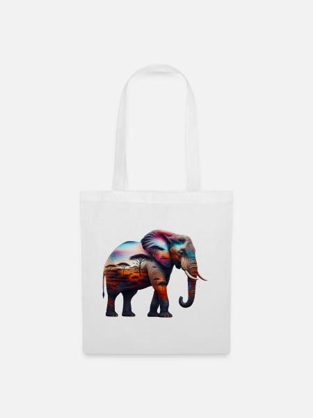 Elefant - Stoffbeutel - Weiß