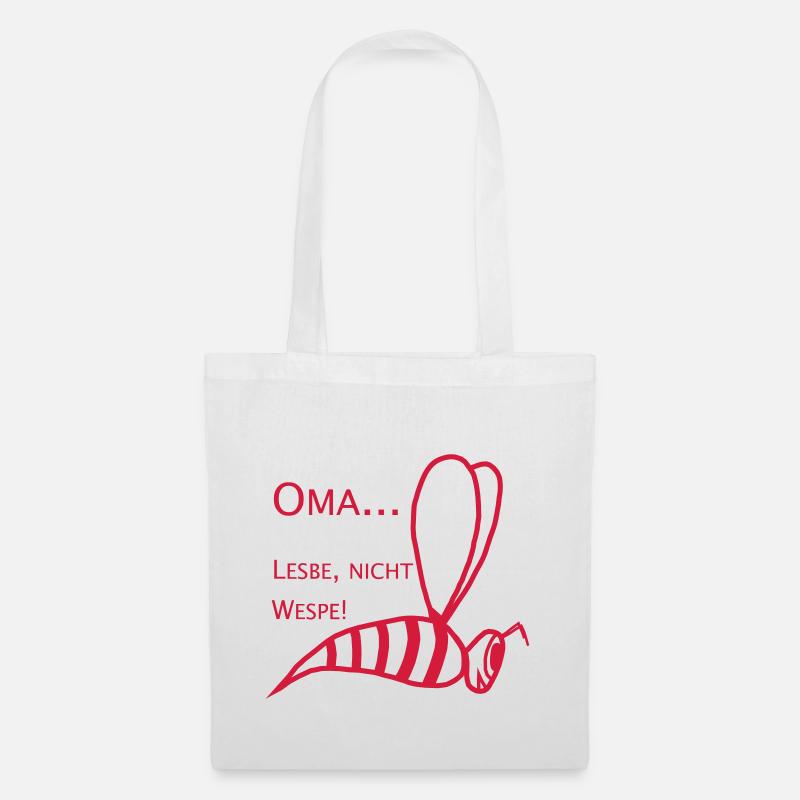 Oma... Lesbe, nicht Wespe! - Stoffbeutel - Weiß