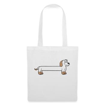 Dog Long Dachshund Funny Long Drawn Cool Cartoon - Tote Bag - white - Front