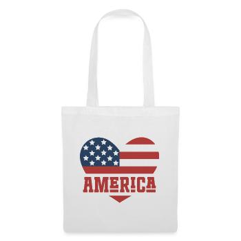 America Flag Heart - Tote Bag - white - Front