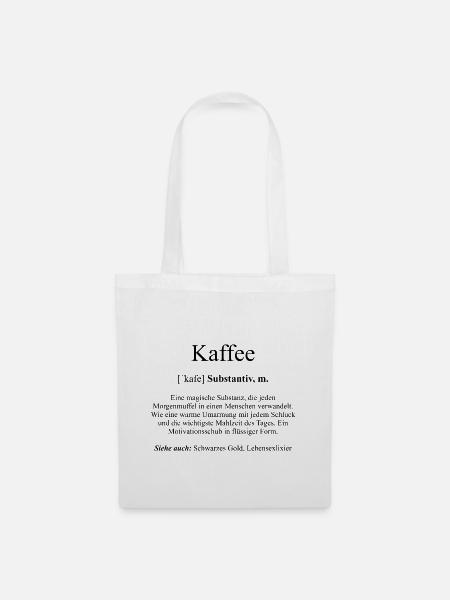 Kaffee Definition Dictionary - Stoffbeutel - Weiß