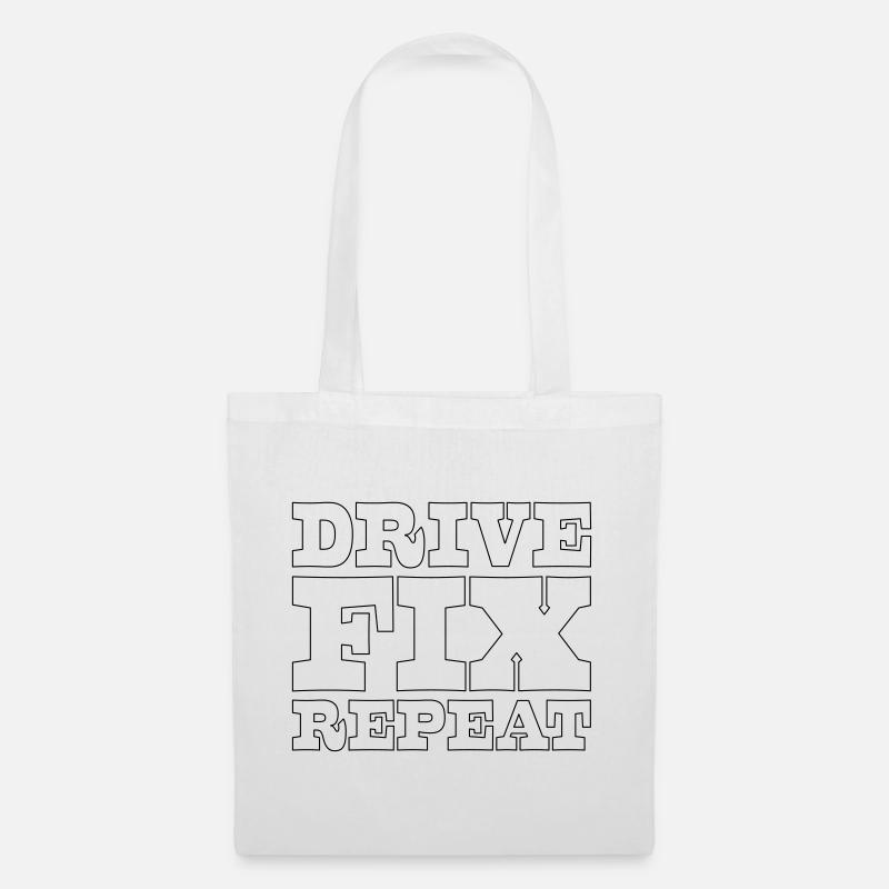45 Drive Fix Repeat - Tote Bag - white