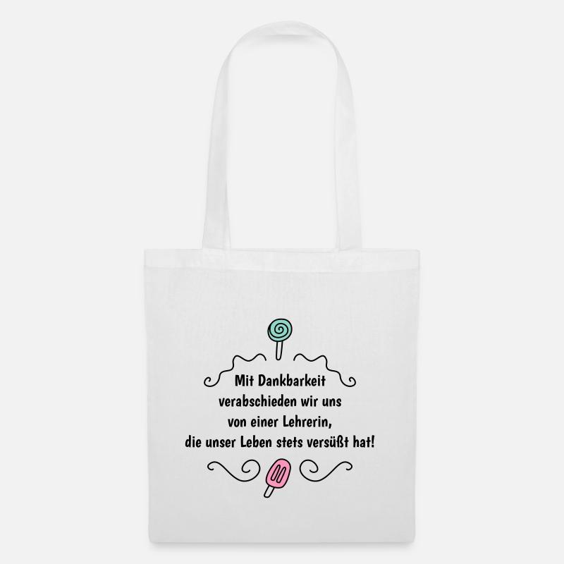 Abschied Lehrerin Grundschule - Stoffbeutel - Weiß