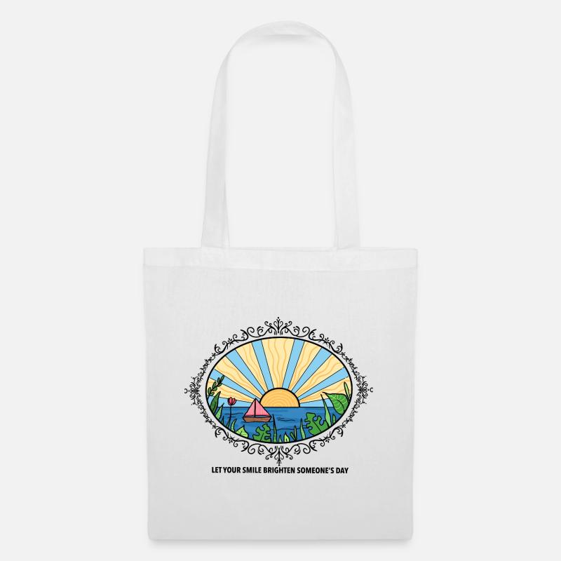 Sunset Landscape with Quote - Tote Bag - white