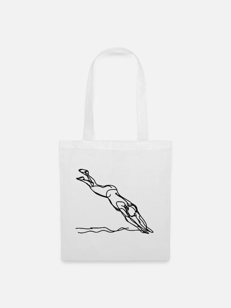 Schwimmen Grafik - Stoffbeutel - Weiß