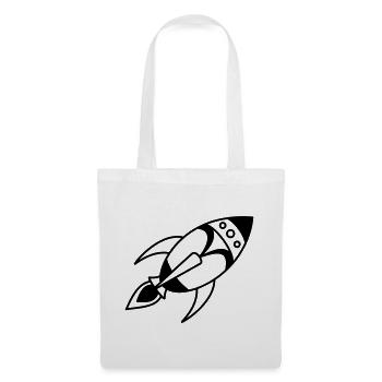 Retro Space Rocket – Space Spaceship Design - Tote Bag - white - Front