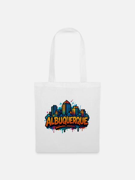 Albuquerque Graffiti Skyline - Stoffbeutel - Weiß